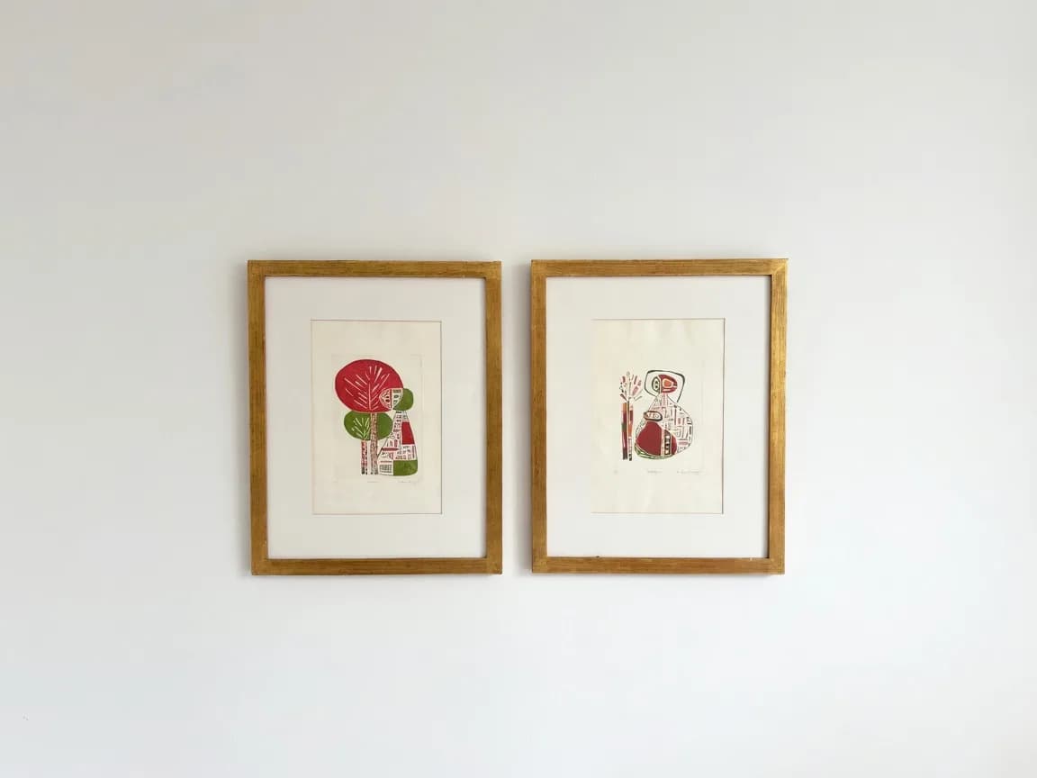 Díptico grabado de Maria Isabel Covarrubias.