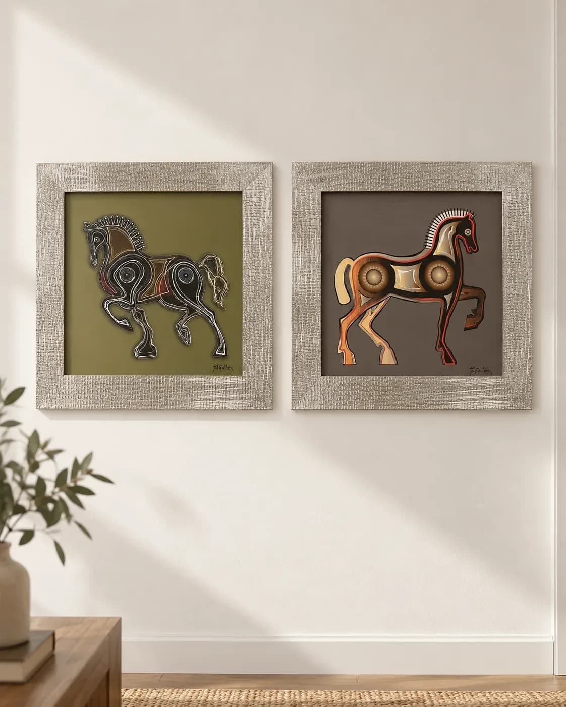 Dos cuadros de la artista Sol Guillon