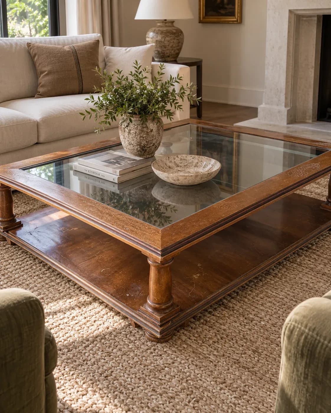 Mesa de centro madera maciza.