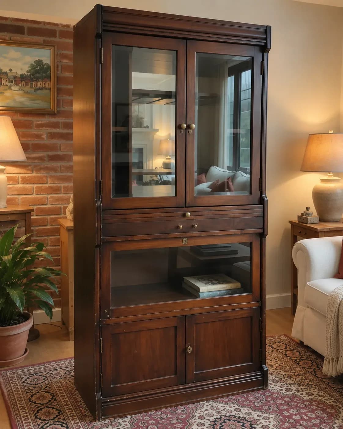 Mueble bar de madera maciza.
