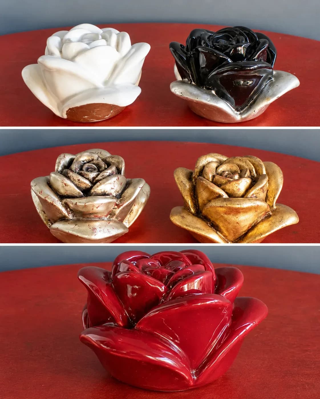 Rosas ceramica esmaltada.
